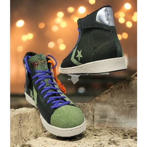 Converse Pro Leather Mid BHM Men’s 8 / Women’s 9.5 Green Sequoia 168273C - Picture 6 of 9